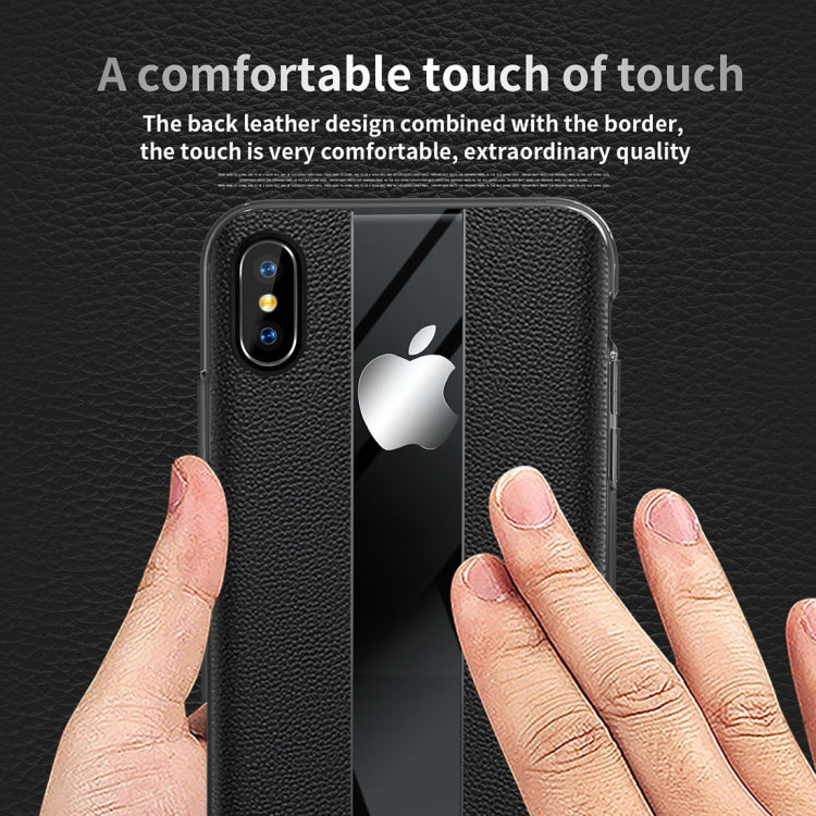 For iPhone XS Max Anti-slip Leather + TPU Protective Case