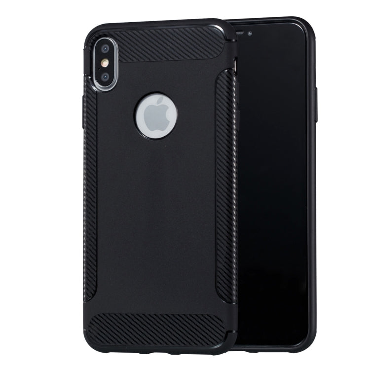For iPhone XS Max Carbon Fiber Anti-slip TPU Protective Case