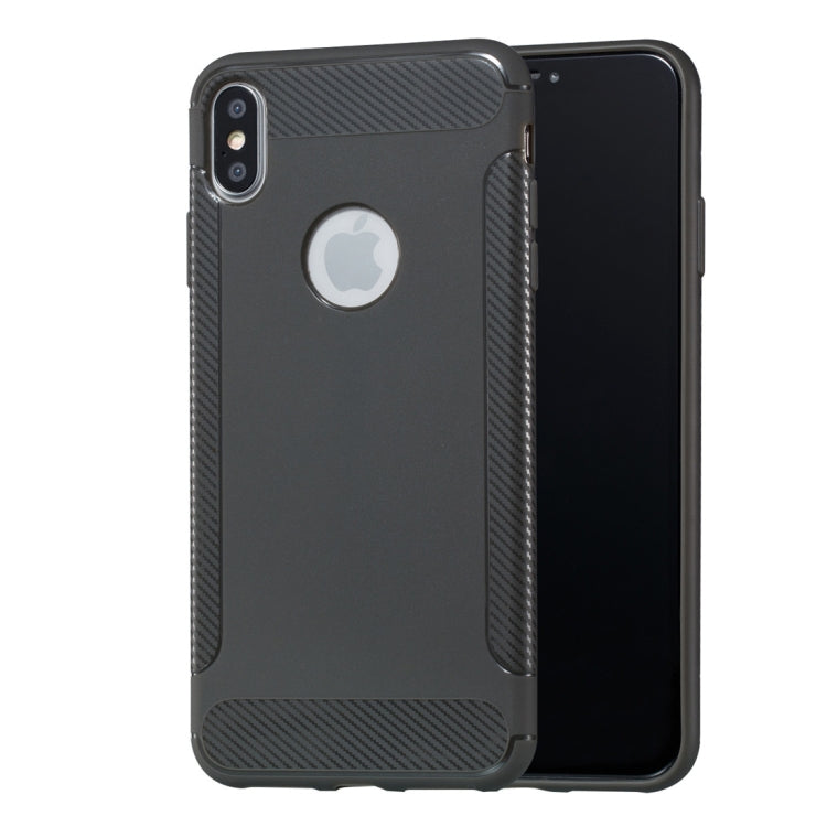 For iPhone XS Max Carbon Fiber Anti-slip TPU Protective Case