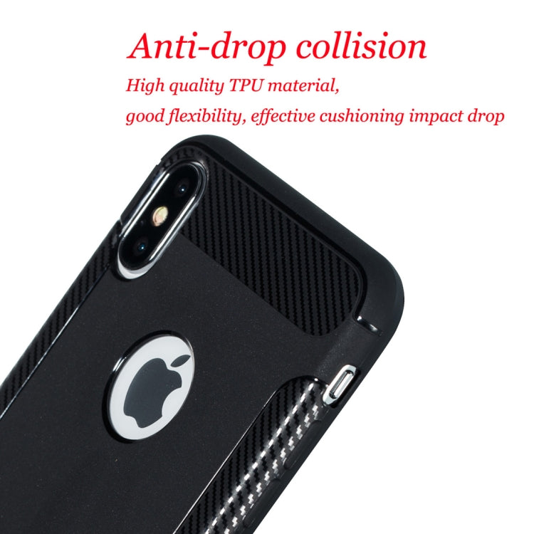 For iPhone XS Max Carbon Fiber Anti-slip TPU Protective Case