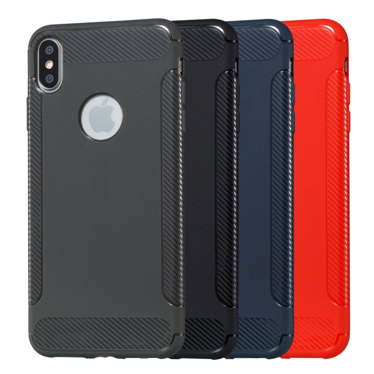 For iPhone XS Max Carbon Fiber Anti-slip TPU Protective Case