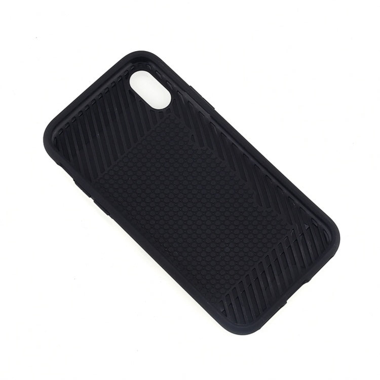 For iPhone XS Max Brushed Texture Shockproof TPU + PC Case with Card Slots