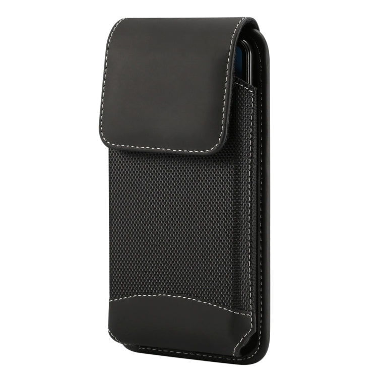 Universal Hanging Waist Oxford Cloth Case For 5.7-6.3 inch Mobile Phones, with Carabiner(Black)