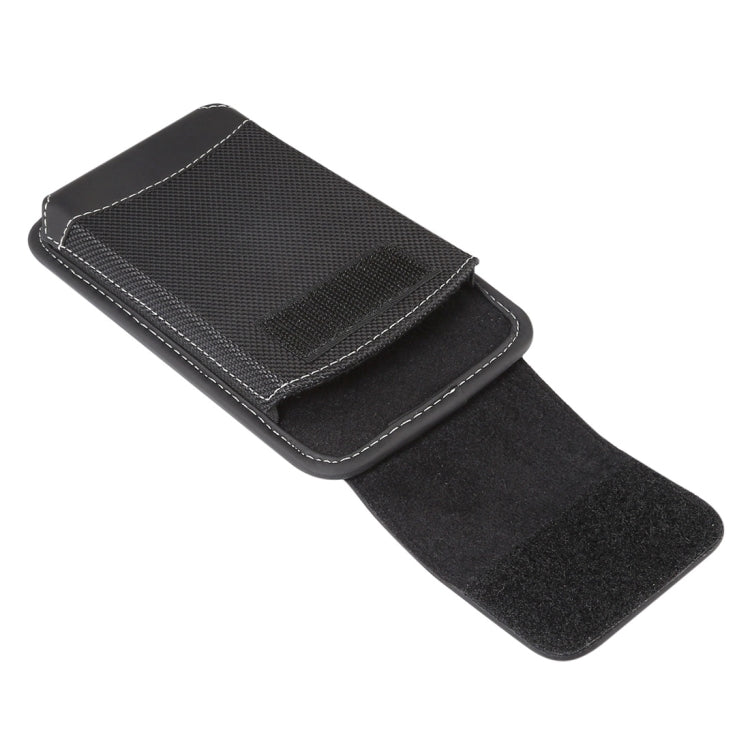 Universal Hanging Waist Oxford Cloth Case For 5.7-6.3 inch Mobile Phones, with Carabiner(Black)