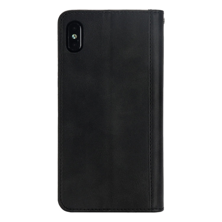 For iPhone XS Max Splicing Horizontal Flip PU Leather Case with Holder & Card Slots & Wallet & Photo Frame