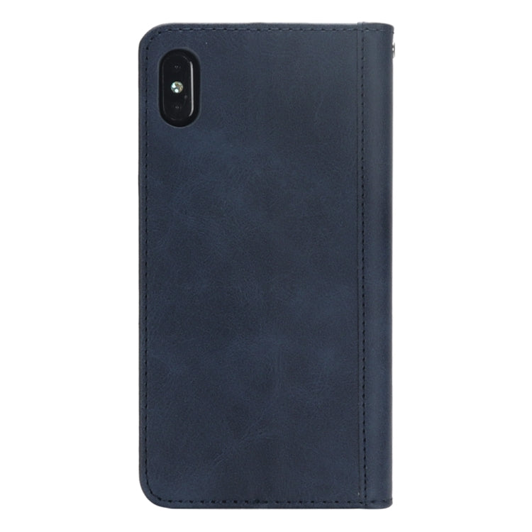 For iPhone XS Max Splicing Horizontal Flip PU Leather Case with Holder & Card Slots & Wallet & Photo Frame