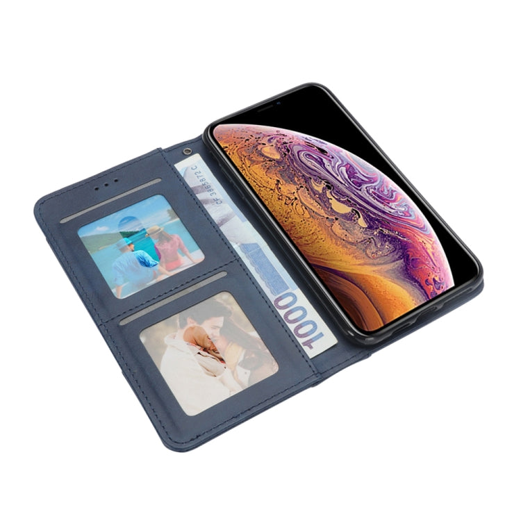 For iPhone XS Max Splicing Horizontal Flip PU Leather Case with Holder & Card Slots & Wallet & Photo Frame