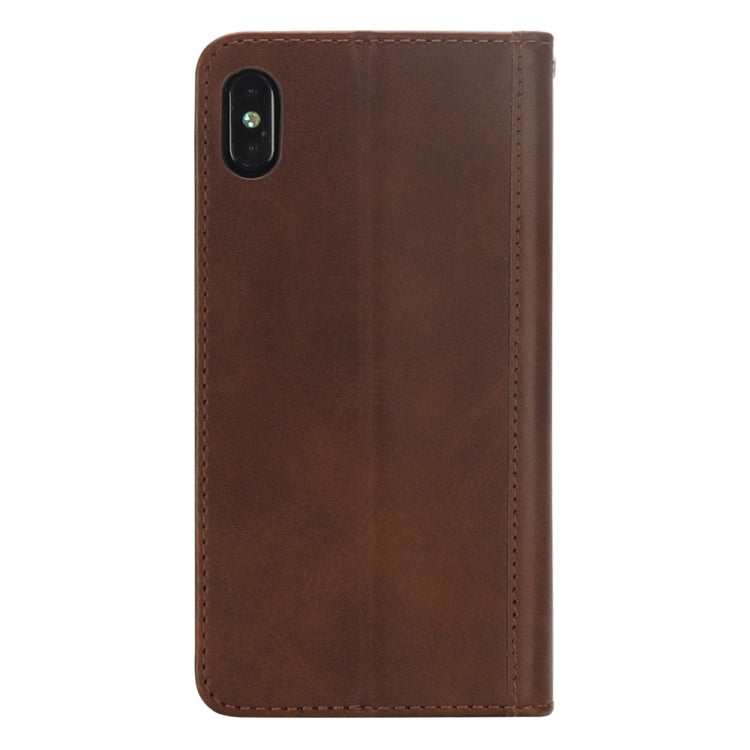 For iPhone XS Max Splicing Horizontal Flip PU Leather Case with Holder & Card Slots & Wallet & Photo Frame