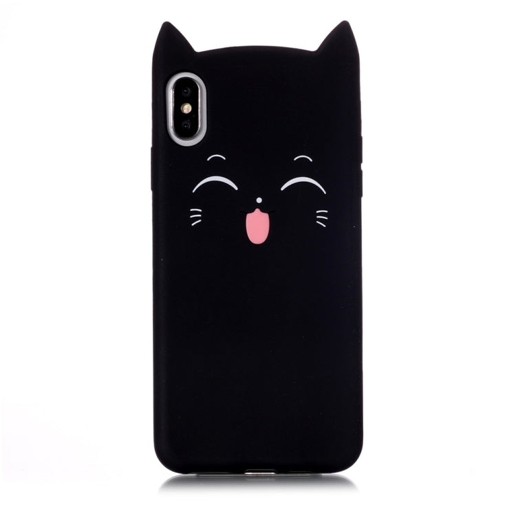 For iPhone XS Max Cheshire Cat Pattern Silicone Protective Case (Black)