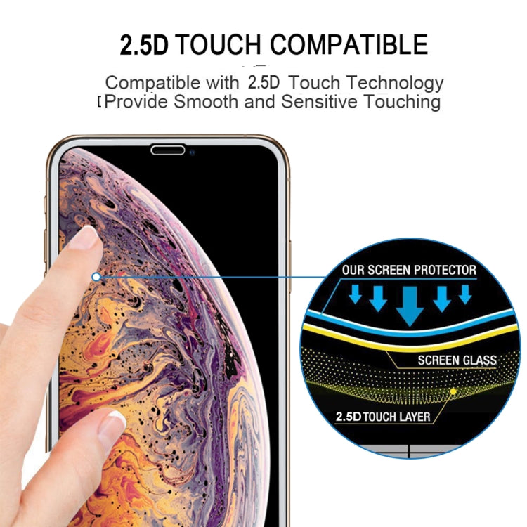 For iPhone XS Max 9H 2.5D Ultrathin Silk-screen Carbon Fiber Full Screen Protector Film