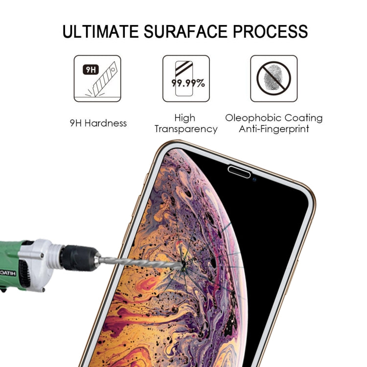 For iPhone XS Max 9H 2.5D Ultrathin Silk-screen Carbon Fiber Full Screen Protector Film