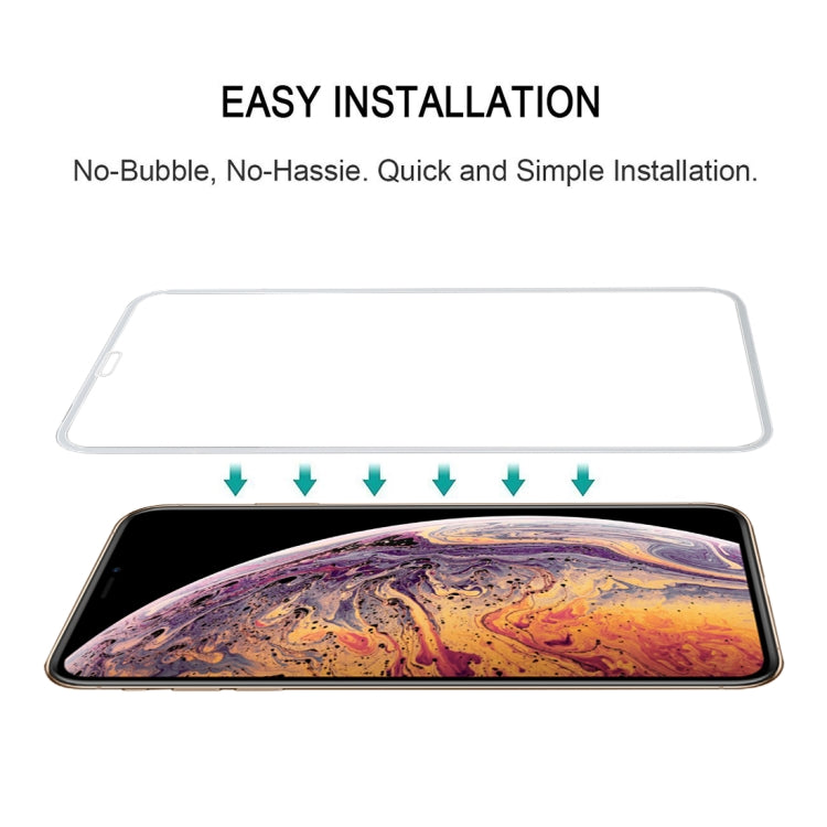 For iPhone XS Max 9H 2.5D Ultrathin Silk-screen Carbon Fiber Full Screen Protector Film