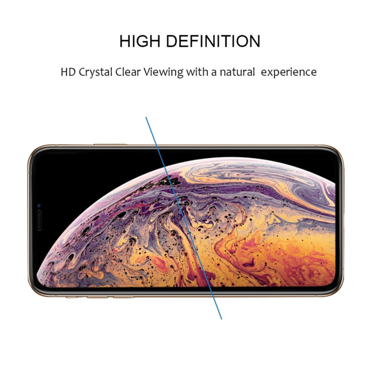 For iPhone XS Max 9H Plasma Oiling Full Screen Tempered Glass Film (Black)