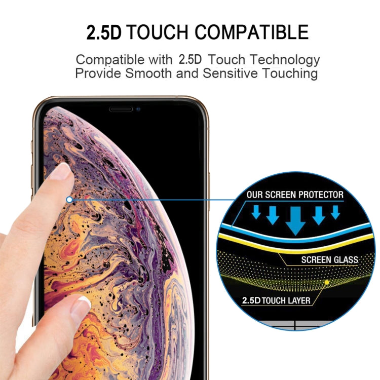 For iPhone XS Max 9H Plasma Oiling Full Screen Tempered Glass Film (Black)