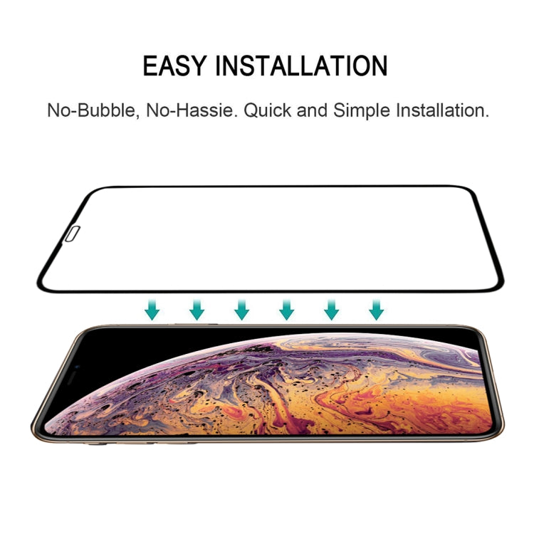 For iPhone XS Max 9H Plasma Oiling Full Screen Tempered Glass Film (Black)