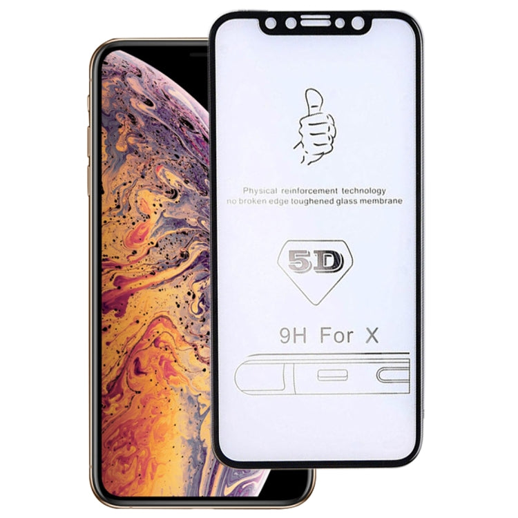 For iPhone XS Max 9H Plasma Oiling Full Screen Tempered Glass Film (Black)