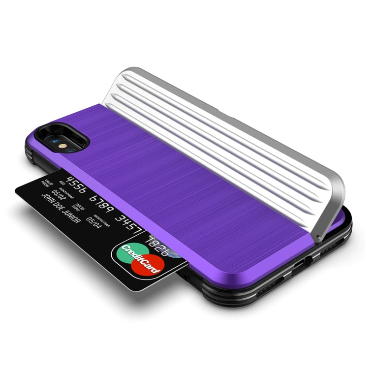 For iPhone XS Max TPU + PC Protective Case with Card Slot and Holder