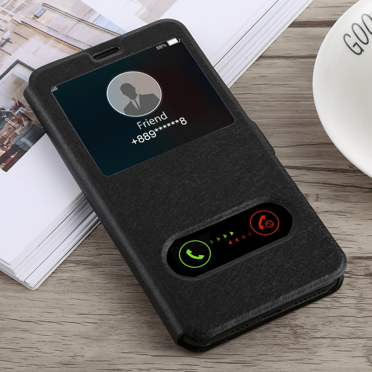 For iPhone XS Max Silk Texture Horizontal Flip Leather Case,with Holder & Call Display ID