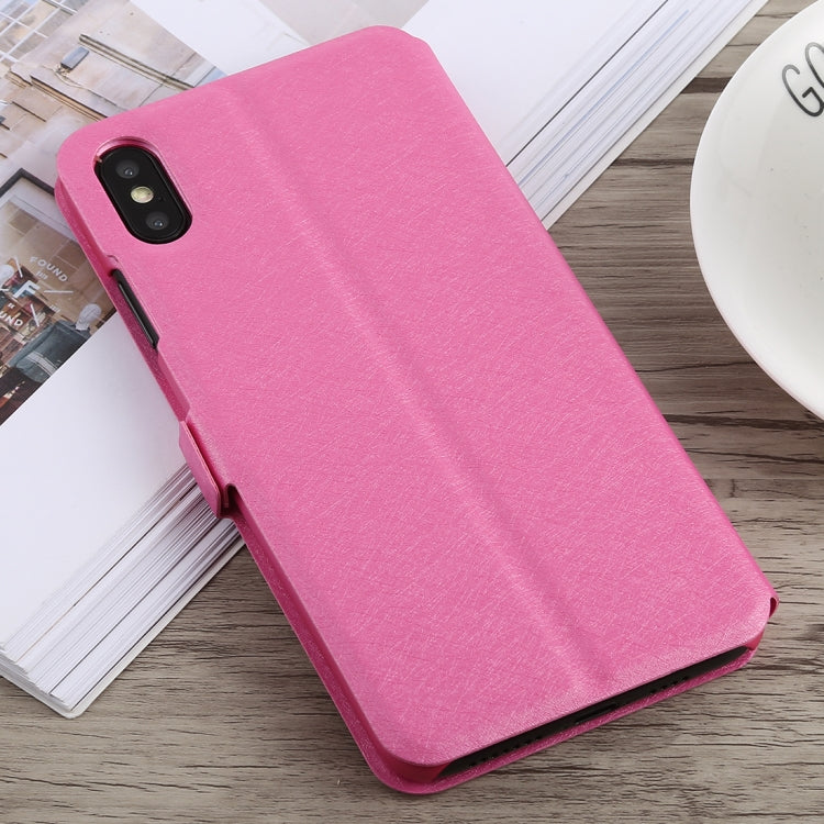 For iPhone XS Max Silk Texture Horizontal Flip Leather Case,with Holder & Call Display ID