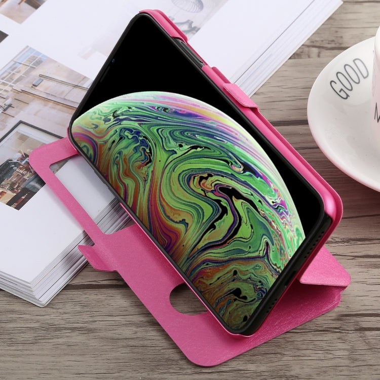 For iPhone XS Max Silk Texture Horizontal Flip Leather Case,with Holder & Call Display ID