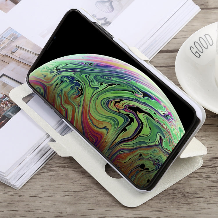 For iPhone XS Max Silk Texture Horizontal Flip Leather Case,with Holder & Call Display ID