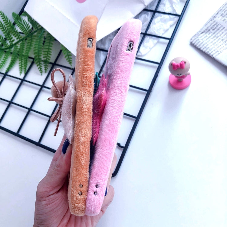 For iPhone XS Max 3D Fur Ball & Star Plush Case
