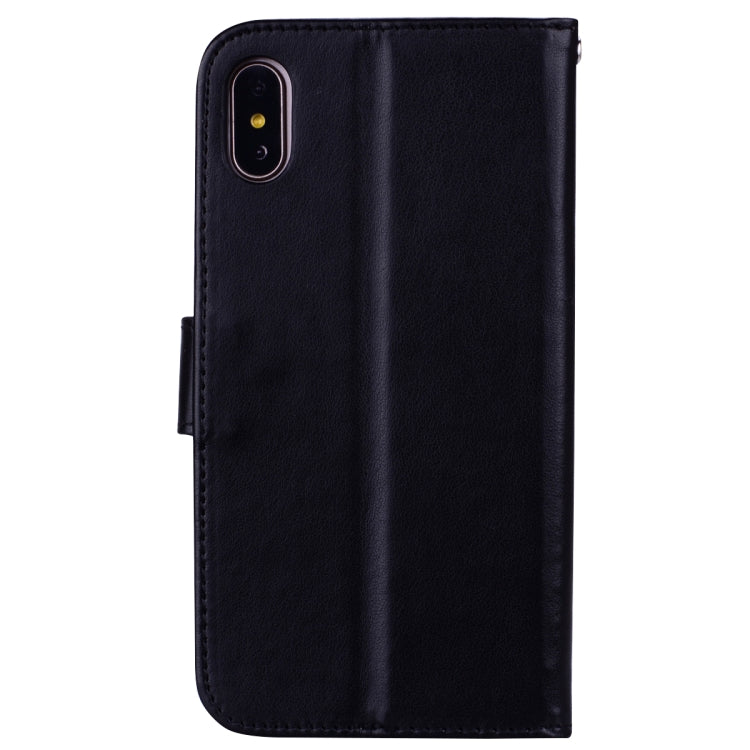 For iPhone XS Max Rose Embossed Horizontal Flip PU Leather Case with Holder & Card Slots & Wallet