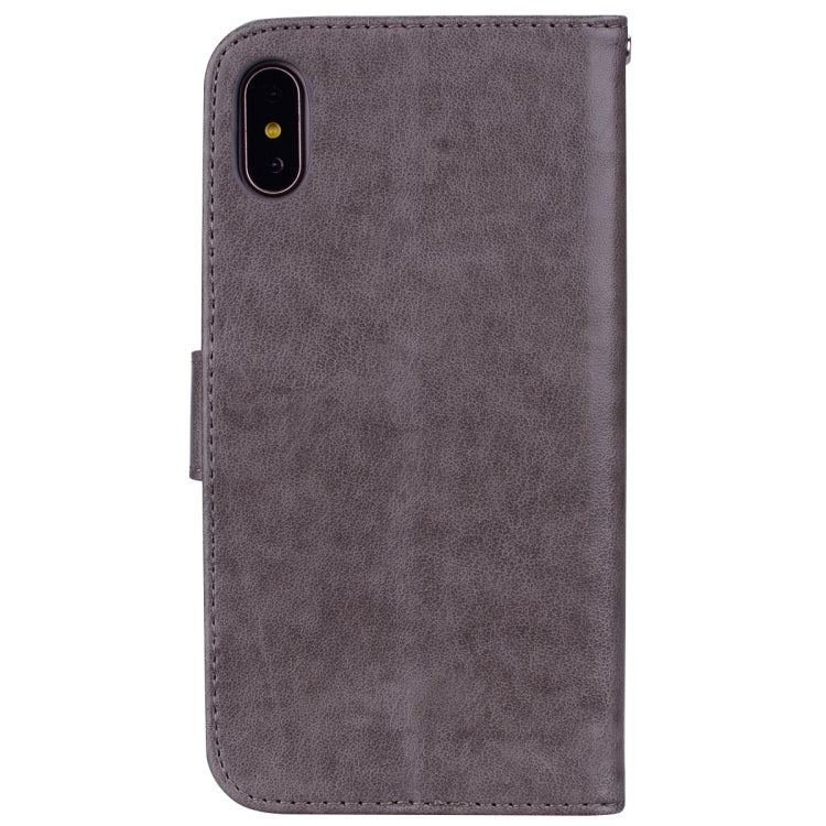 For iPhone XS Max Rose Embossed Horizontal Flip PU Leather Case with Holder & Card Slots & Wallet