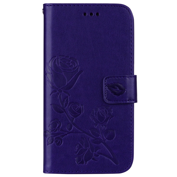 For iPhone XS Max Rose Embossed Horizontal Flip PU Leather Case with Holder & Card Slots & Wallet