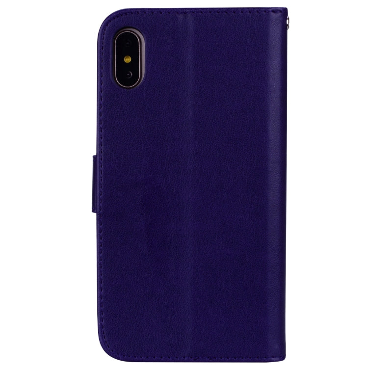 For iPhone XS Max Rose Embossed Horizontal Flip PU Leather Case with Holder & Card Slots & Wallet