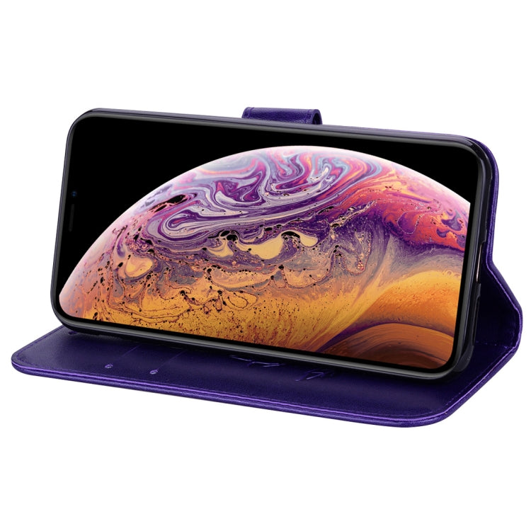 For iPhone XS Max Rose Embossed Horizontal Flip PU Leather Case with Holder & Card Slots & Wallet