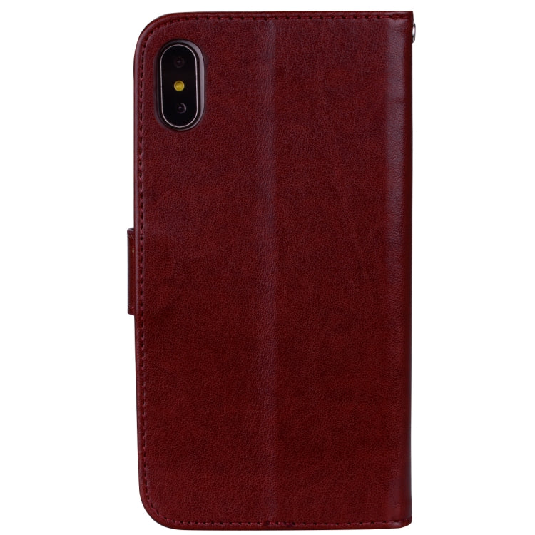 For iPhone XS Max Rose Embossed Horizontal Flip PU Leather Case with Holder & Card Slots & Wallet