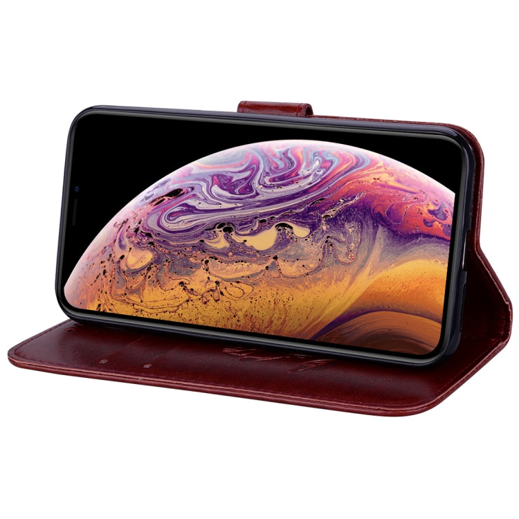 For iPhone XS Max Rose Embossed Horizontal Flip PU Leather Case with Holder & Card Slots & Wallet