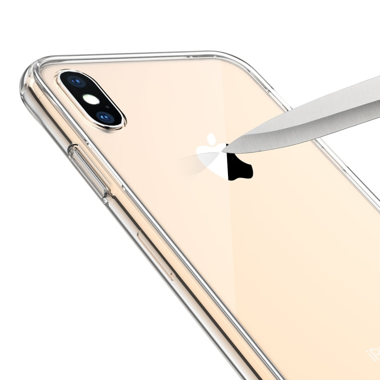 For iPhone XS Max Transparent Tempered Glass Shockproof Case
