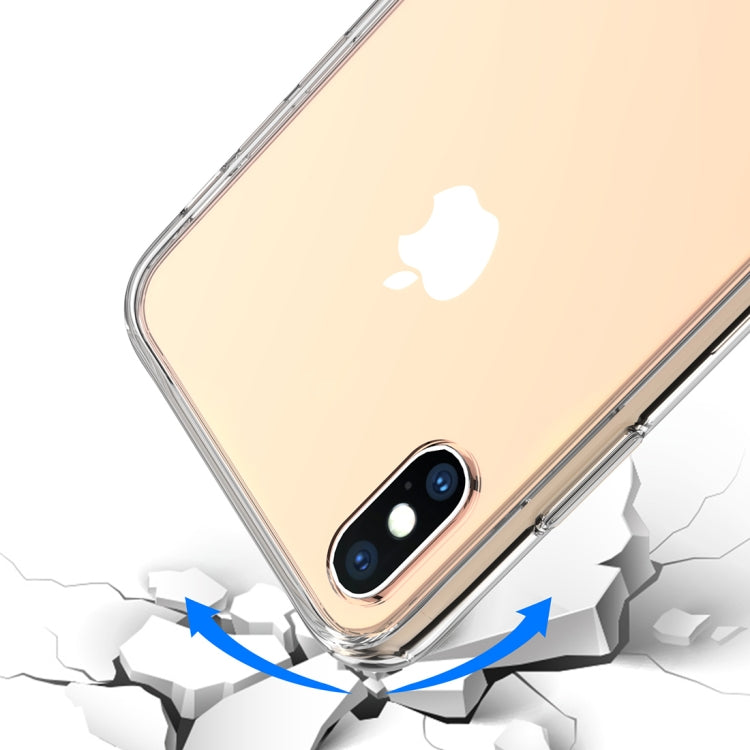 For iPhone XS Max Transparent Tempered Glass Shockproof Case
