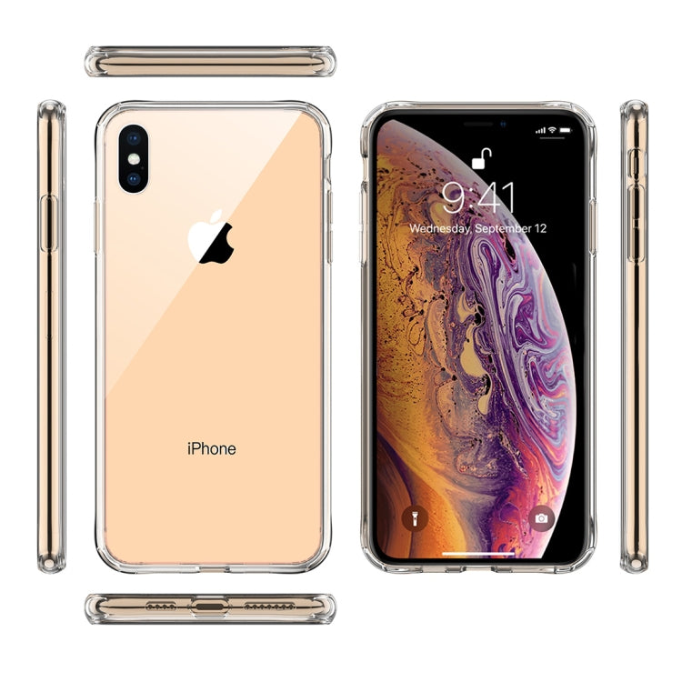 For iPhone XS Max Transparent Tempered Glass Shockproof Case