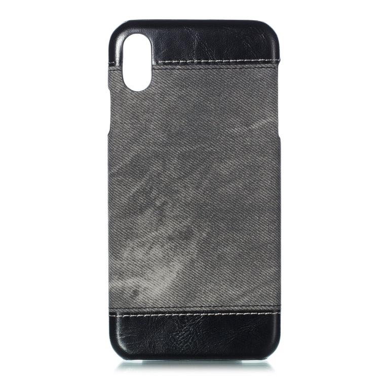 For iPhone XS Max Denim Texture PC+PU Protective Case
