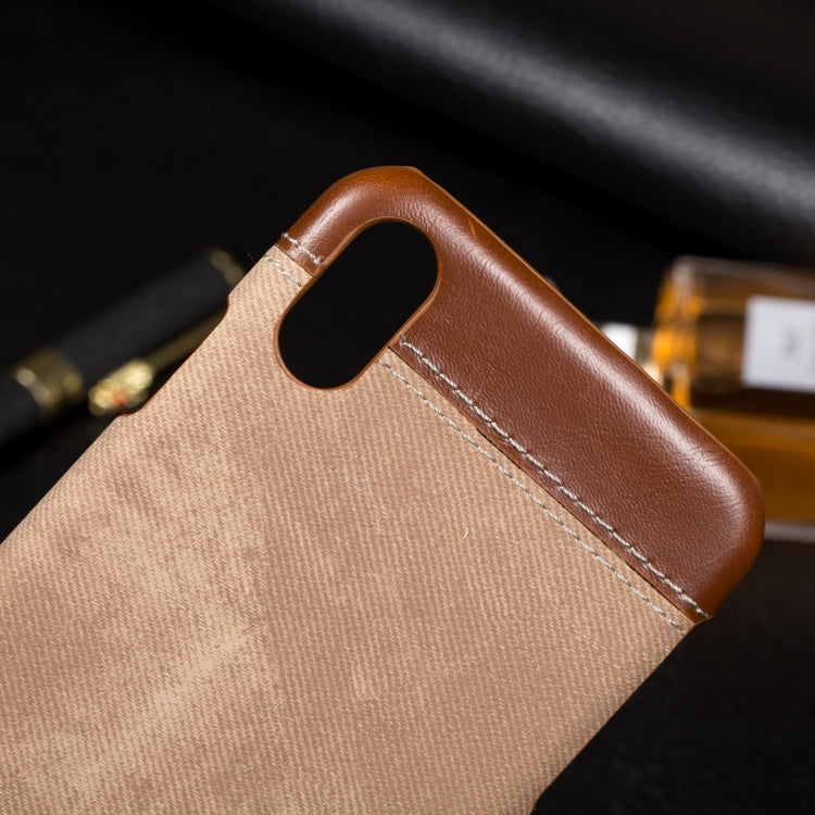 For iPhone XS Max Denim Texture PC+PU Protective Case