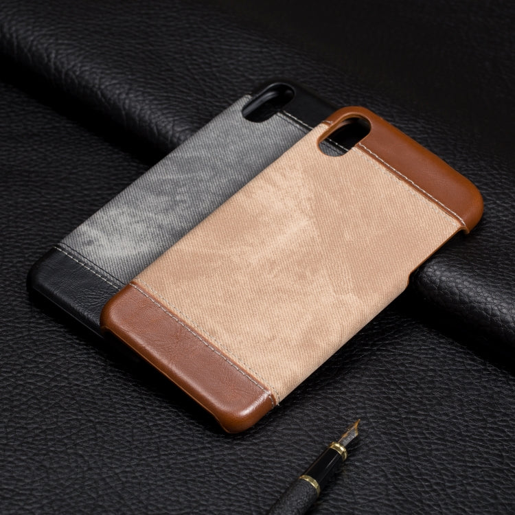 For iPhone XS Max Denim Texture PC+PU Protective Case