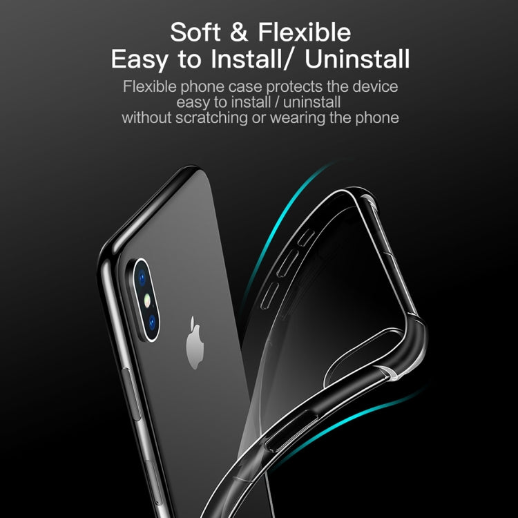 For iPhone XS Max ROCK Fence S Series Slim TPU Protective Case (Transparent)