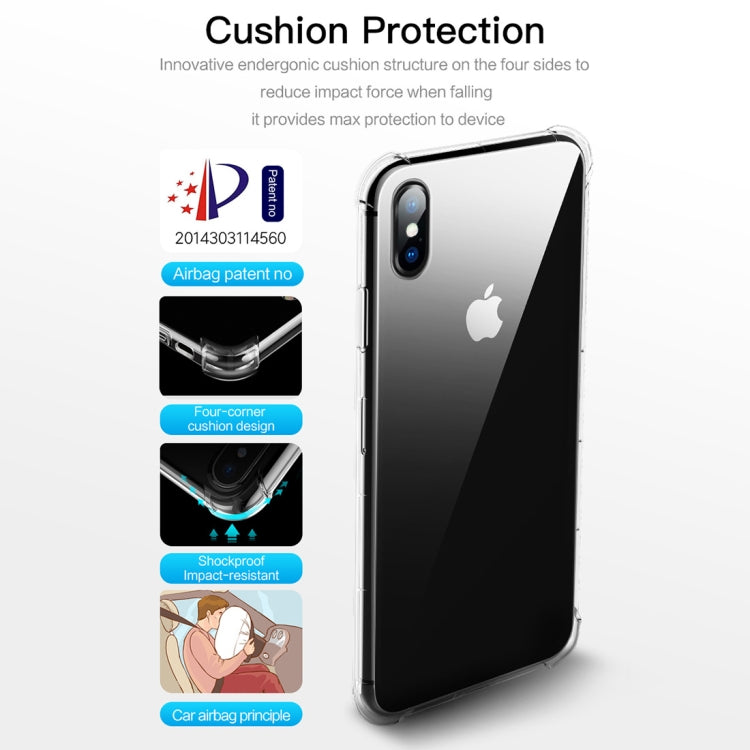 For iPhone XS Max ROCK Fence S Series Slim TPU Protective Case (Transparent)