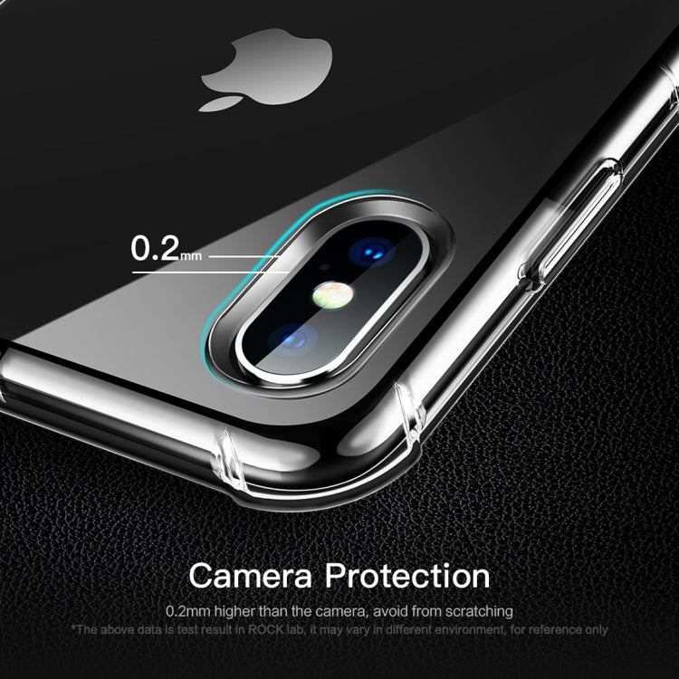 For iPhone XS Max ROCK Fence S Series Slim TPU Protective Case (Transparent)
