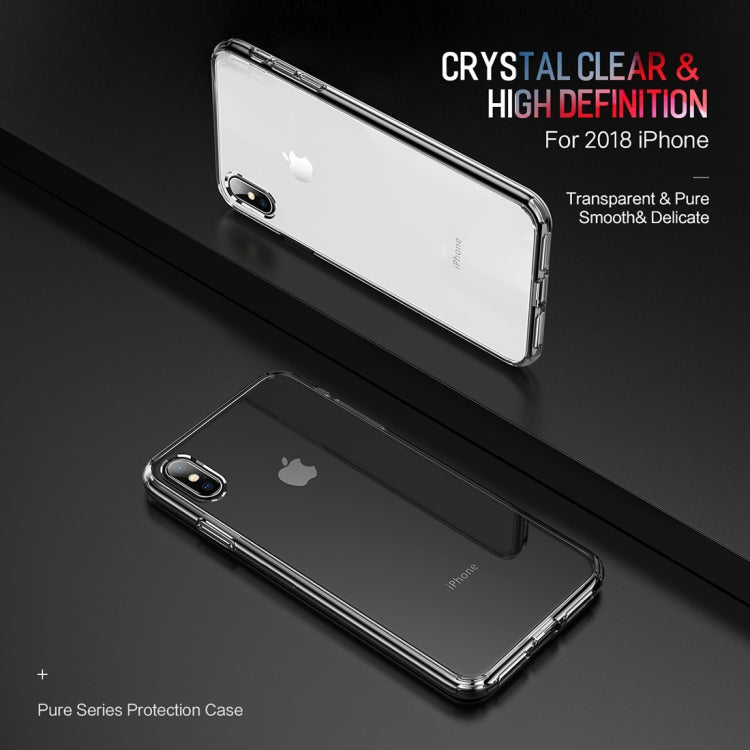 For iPhone XS Max ROCK Pure Series Slim TPU + HD PC Protective Case (Transparent)