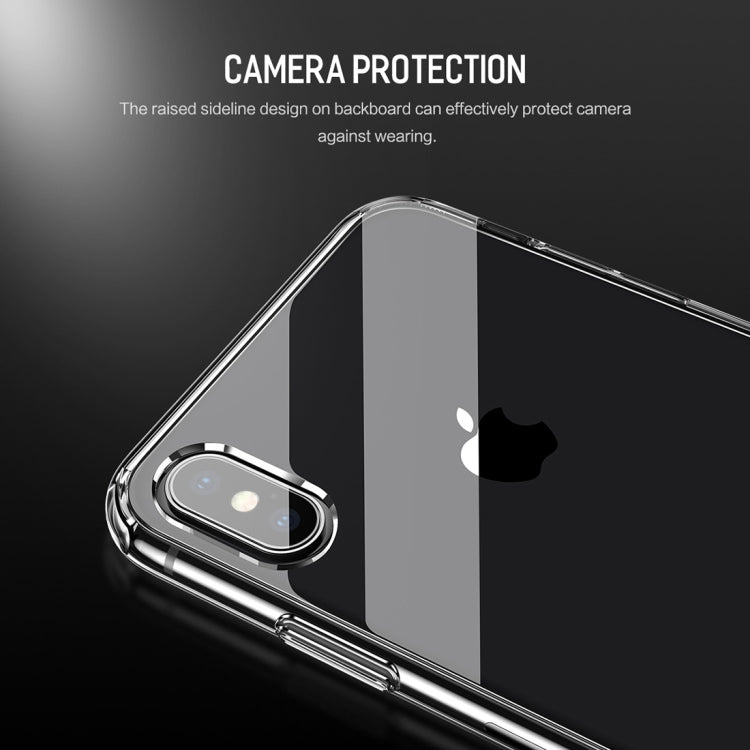 For iPhone XS Max ROCK Pure Series Slim TPU + HD PC Protective Case (Transparent)