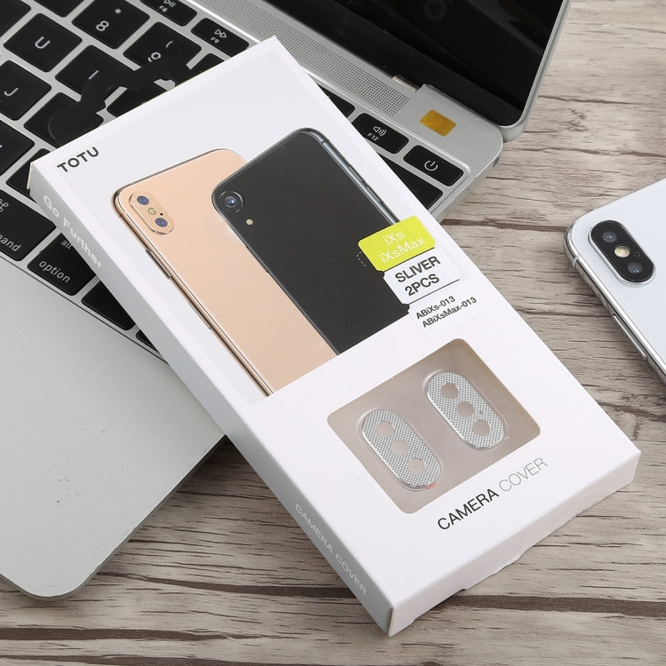2 PCS TOTUDESIGN Rear Camera Lens Protection Ring Cover for iPhone XS Max