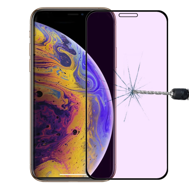 For iPhone 11 Pro Max / XS Max Anti-scratch 9H 10D Full Screen Purple-ray Tempered Glass Film