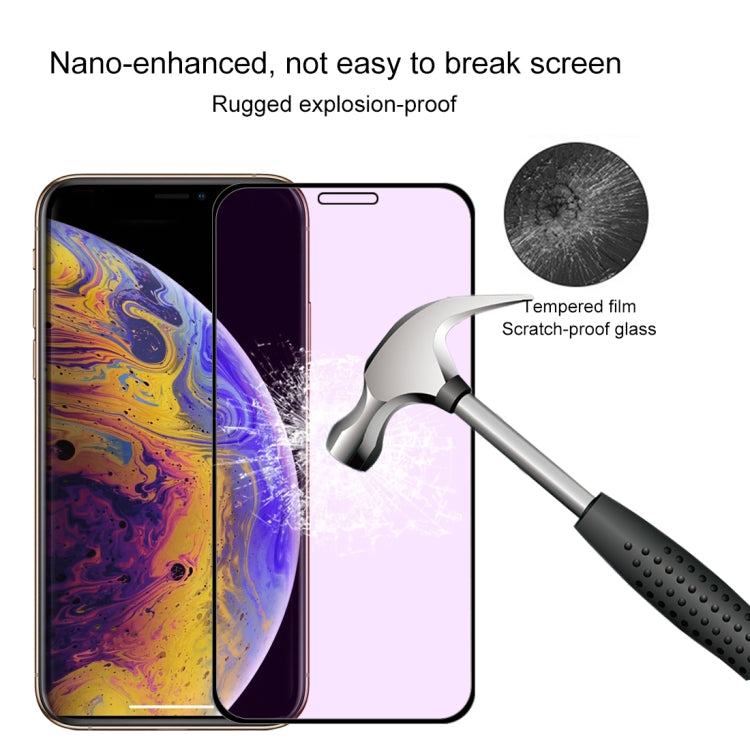 For iPhone 11 Pro Max / XS Max Anti-scratch 9H 10D Full Screen Purple-ray Tempered Glass Film