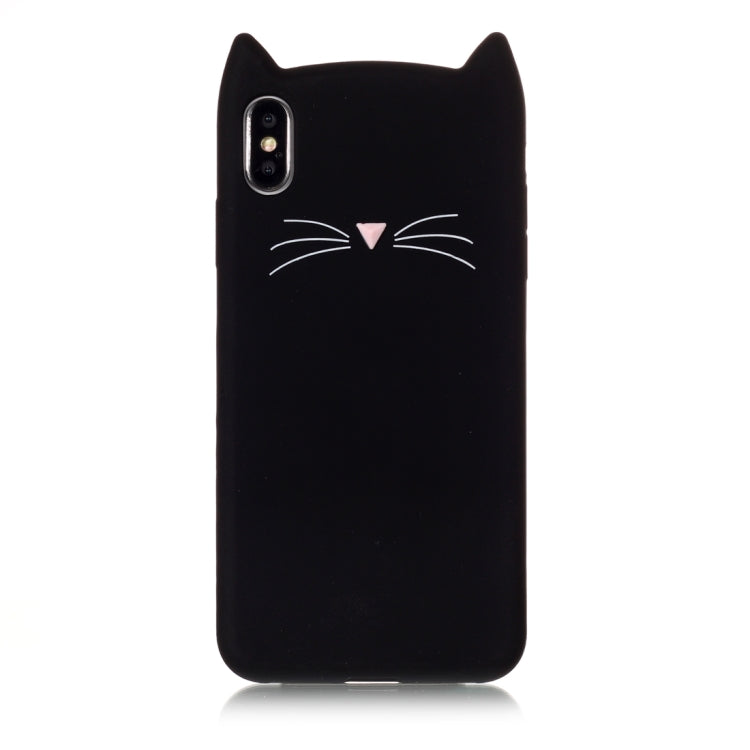 For iPhone XS Max Cat Whiskers Pattern Silicone Protective Case (Black)
