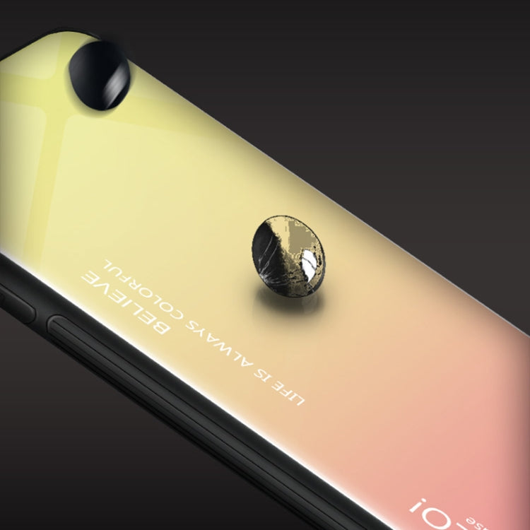 For iPhone XS Max Gradient Color Glass Case