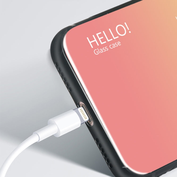 For iPhone XS Max Gradient Color Glass Case